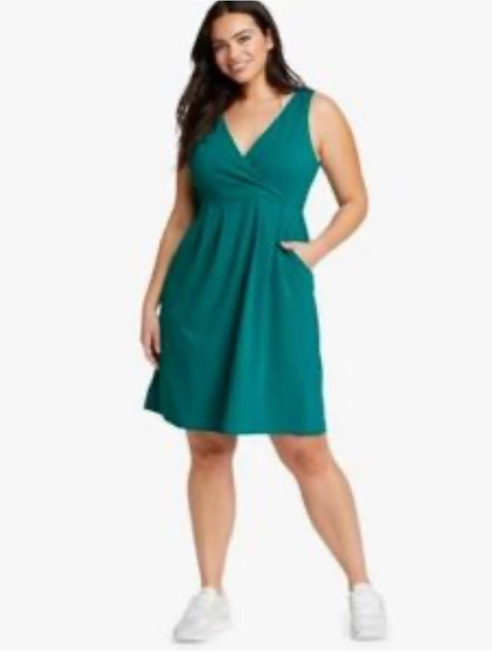 Eddie Bauer Sleeveless Teal  Aster cross Over Dress SZ 2X